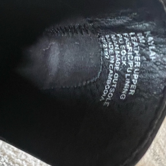 Steve Madden Black Leather Boots Kaylah Booties Anckle with 3 1/2” hills size 8M - Picture 5 of 10